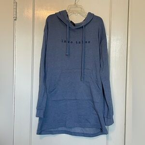 Lake Tahoe long hoodie - Medium, distressed blue